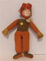 Vtg 1940's Monkey Doll w/ Celluloid Head 12"T