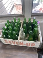 7  UP CRATE WITH  7UP BOTTES, BIG  CHIEF AND