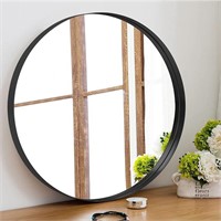 NeuType Round Black 32'' Mirror