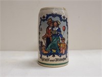 German pottery beer stein