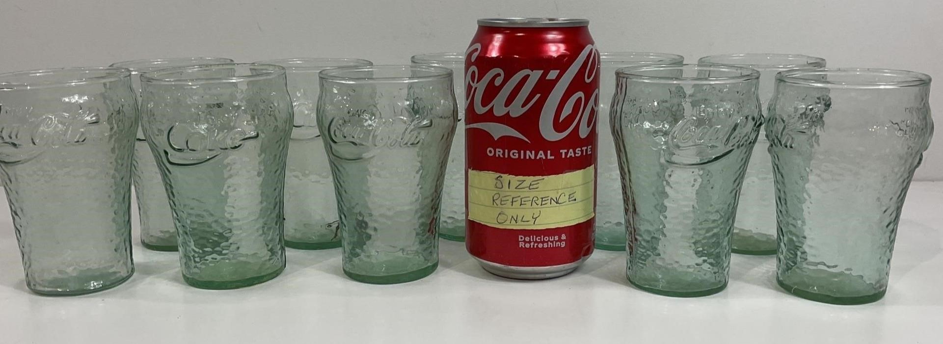 10 Small Coca Cola glasses