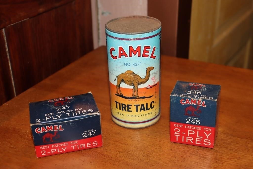 Advertising lot - Camel Tire Talc and tire