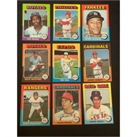 (403) 1975 Topps Baseball Cards Mixed Grade