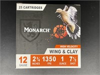 MONARCH 12 GAUGE WING AND CLAY 25 RDS.