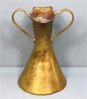Art Nouveau Dovetailed Brass Vase