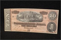 1864 $10 Confederate States of America Bank Note