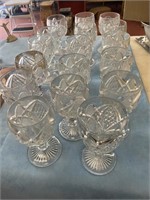 17 Pressed Glass Water Cups