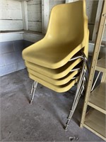 Four Vintage Moulded Plastic Chairs Shamrock
