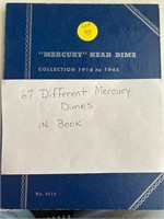 (67) Mercury Dimes in Book
