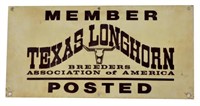 Texas Longhorn Breeders Association Sign