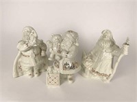 3 Lenox China Jewels Collection Santa figurines
