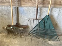 yard rakes/pitchfork