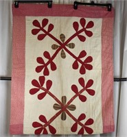 Judy Roche Antique OAK LEAF APPLIQUE Crib Quilt