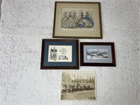 Assorted Signed Prints/Early 1900’s Motorcycle
