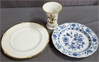 Kaiser Vase, Meissen Plate & Wedgwood Plate