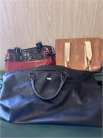 Various Bags-Leather Overnighter, Purses