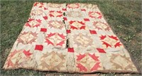 Antique Quilt (As is/Worn/Damaged) - 75" x 65"