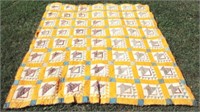 Vintage Quilt (As is/Worn/Damaged) - 72" x 65"