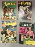 Four comic books, Lassie and HI-YO Silver. Some