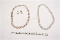 Silvertone Necklace & Earring Sets