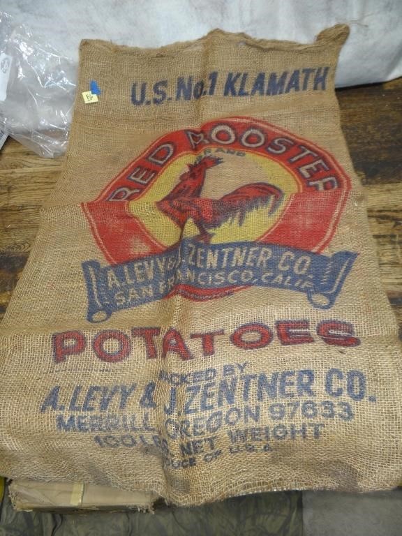 Burlap Bag w/ Advertisement