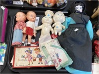 Vintage dolls, toys, & Amish doll.