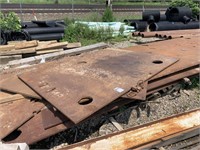 Pile of Approx 10 Steel Road Plates