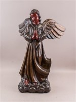 European Wood Carved Angel Sculpture