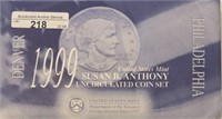 1999-PD Susan B. Anthony UNC Coin Set