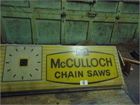 McCulloch Chainsaw Sign Clock