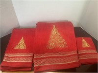 Red embroidered bath towel st