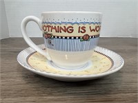 Mary Engelbreit Nothing is Worth More Cup & Saucer