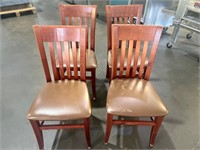 Bid X4 Wood Padded Chairs