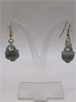 JADEITE PIERCED EARRINGS