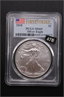 2018 U.S. Silver Eagle - PCGS Graded