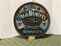 Jack Daniels Whiskey Barrel Lid sign 20"