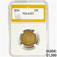 1834 Capped Bust Quarter PGA AU53