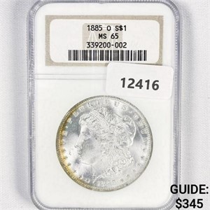 1885-O Morgan Silver Dollar NGC MS65