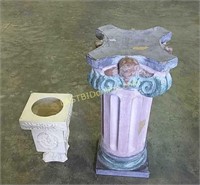 Styrofoam column and resin plant stand