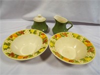 (2) Vernon Ware Metlox Della Robbia Cereal Bowls