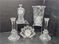 CRYSTAL LOT - MIKASA CLOCK - 9" VASE