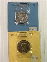 1939, 1955 Jefferson Nickels UNC/BU