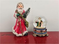 Santa Figurine/ Snow Globe Music Box