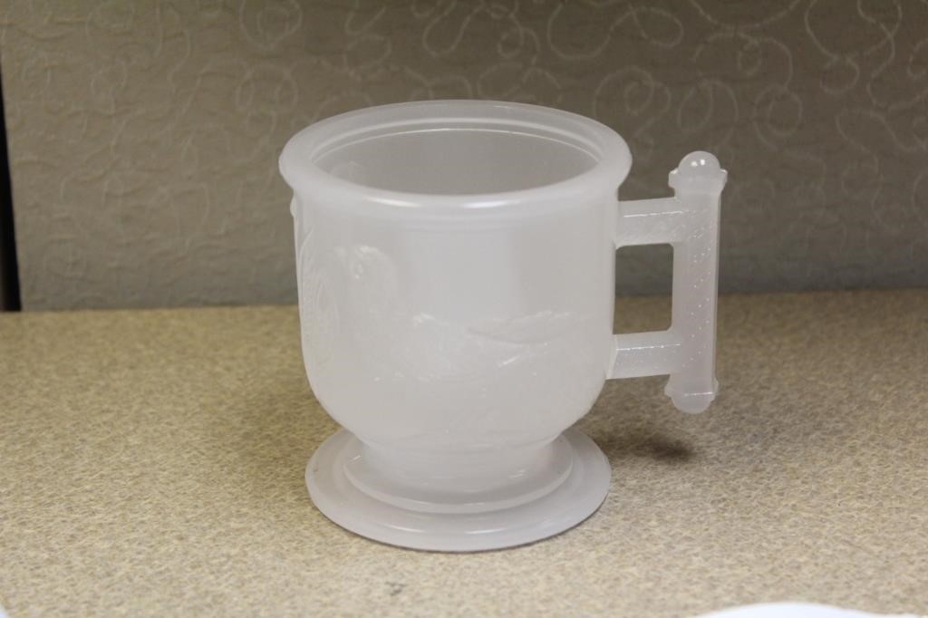 Bird Form Milk Glass Mug