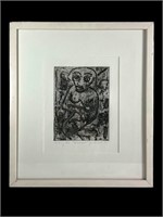 "Distraught" Etching by Jessica Lenard