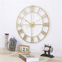 E7154  Evursua Large Metal Wall Clock 24" Steampun