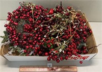 LARGE LOT OF CHISTMAS DECOR - BERRIES