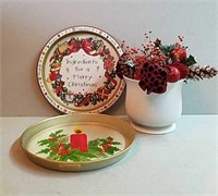 Christmas Platters and Floral Arrangem