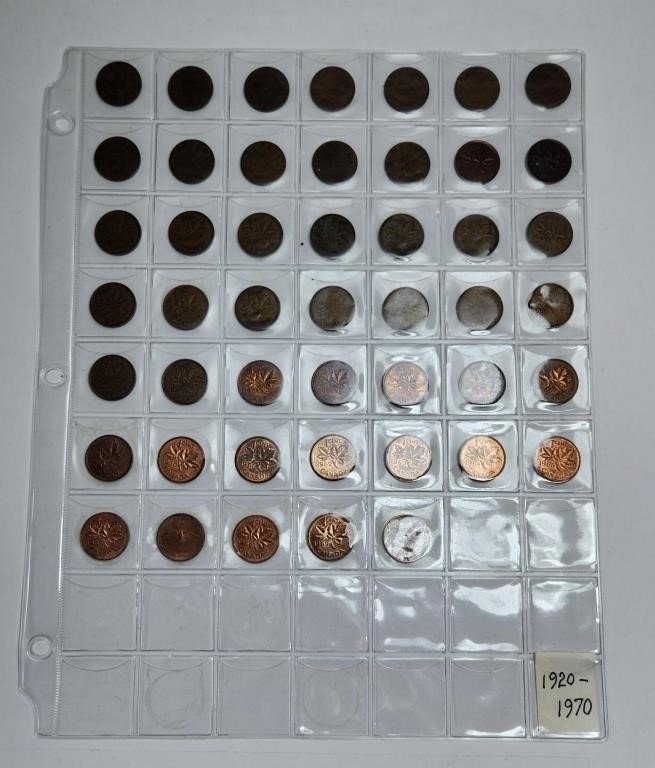1920 to 1970 Canada Cents