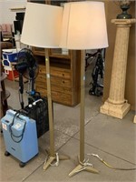 Pair Metal Designer Floor Lamps with Shades